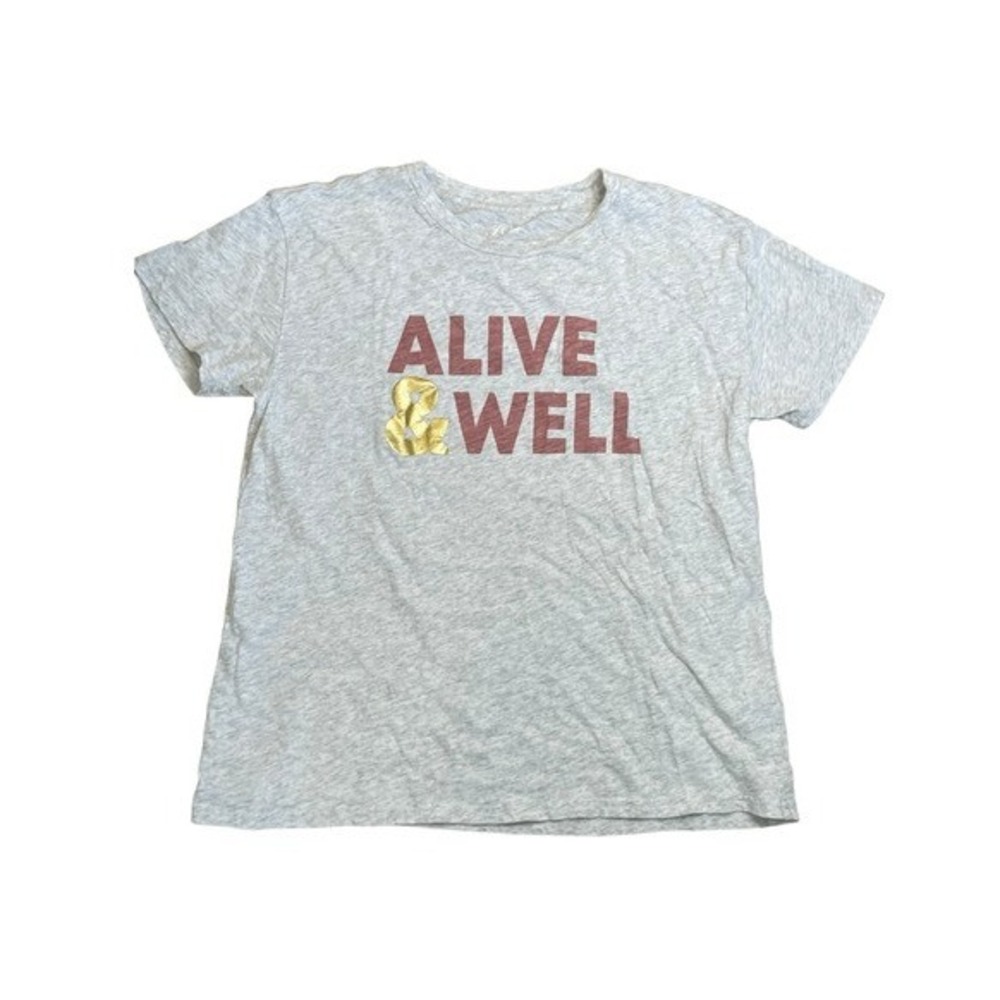 J. Crew  Alive & Well Graphic Tee Light Gray‎ Knit Short Sleeve Crewneck S